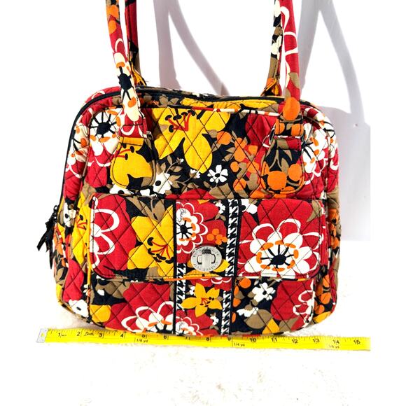 Vera Bradley Quilted Floral Satchel Handbag Fall Autumn Pristine Condition - Picture 3 of 10
